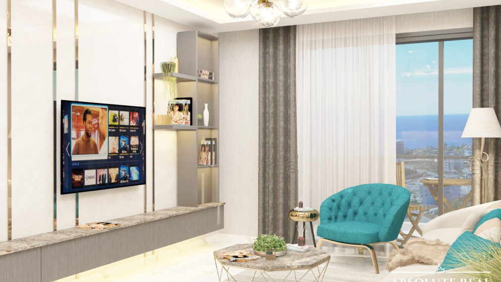 ABSOLUTE REAL / 3i apartmán pri mori, 63 m2, Turecko, Alanya, balkón