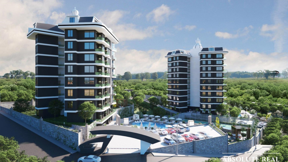 ABSOLUTE REAL / 2i apartmán 46 m2 pri mori, Turecko, Alanya, balkón