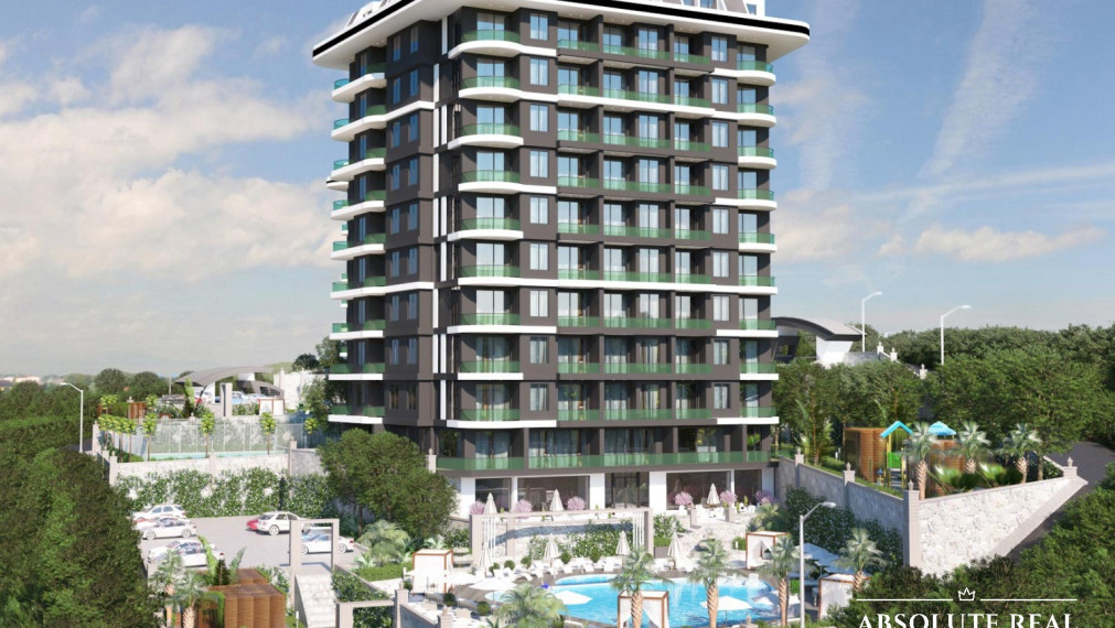 ABSOLUTE REAL / 2i apartmán 46 m2 pri mori, Turecko, Alanya, balkón