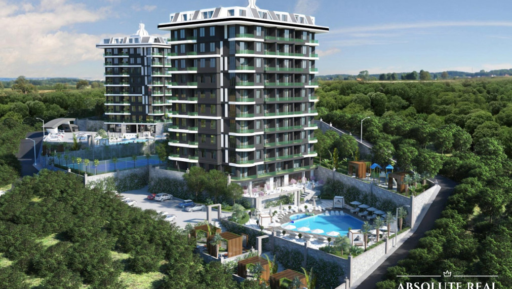 ABSOLUTE REAL / 2i apartmán 46 m2 pri mori, Turecko, Alanya, balkón