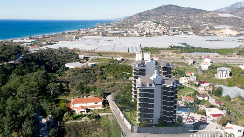 ABSOLUTE REAL / 2i apartmán 46 m2 pri mori, Turecko, Alanya, balkón