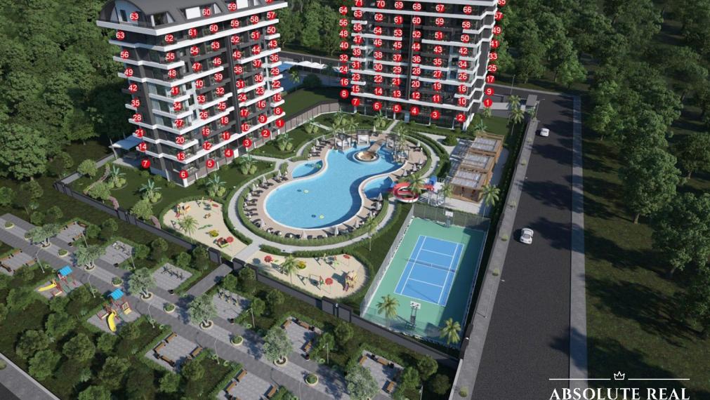 ABSOLUTE REAL / 2i, 3i a 4i apartmány, Turecká riviéra, Alanya, balkón, terasa