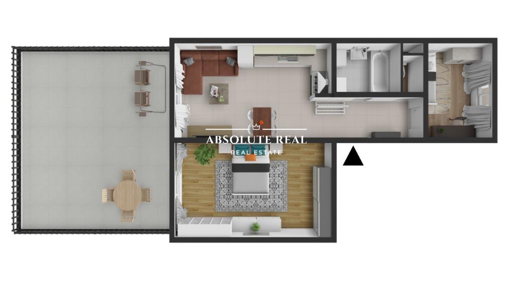 ABSOLUTE REAL / moderný 3i byt v BA – Ružinove, Astrová ulica, 60 m2, tehla, terasa 46 m2, pivnica