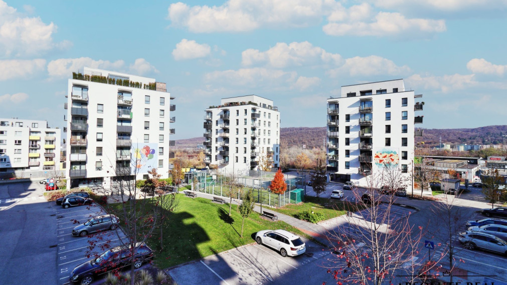 ABSOLUTE REAL / moderný 3i byt v BA – Dúbravke, Agátová ulica, 74.47 m2, balkón, pivnica, vnútorné garážové státie