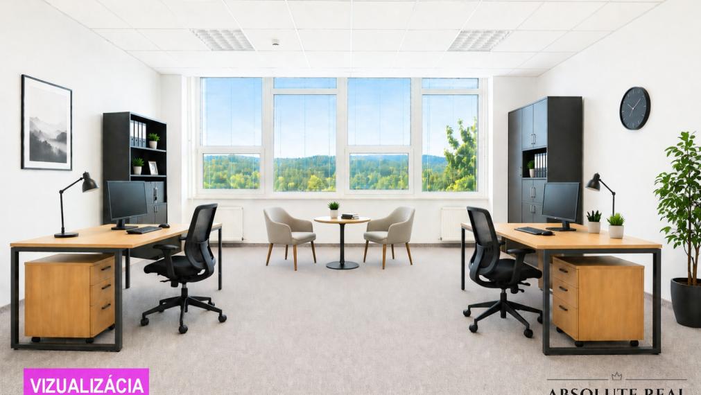 ABSOLUTE REAL / útulný priestranný kancelársky priestor (37 m2) – KANCELÁRIA, SKLAD, SLUŽBY, Bratislava Dúbravka – Drobného 27.