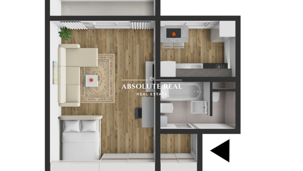 ABSOLUTE REAL / Pekný väčší 1i byt v BA – Ružinov, Vlčie Hrdlo, 41.6 m2, lodžia, klimatizácia