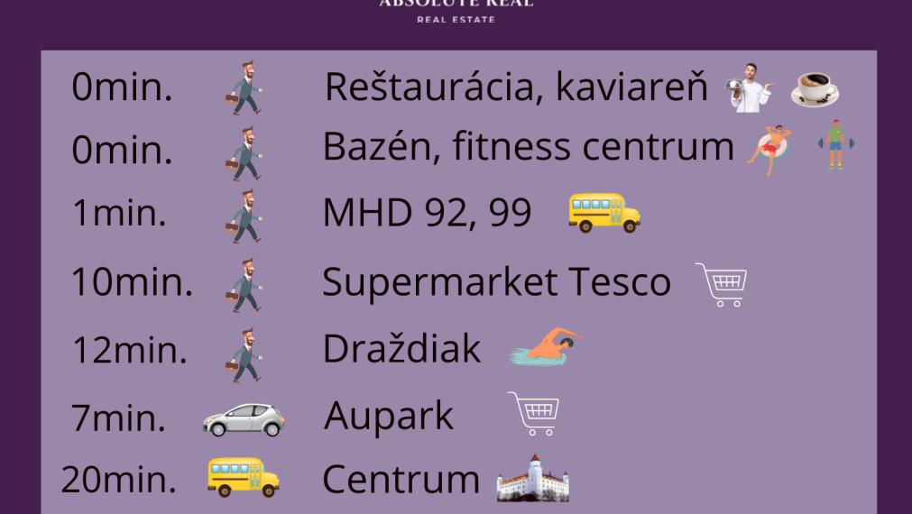 ABSOLUTE REAL / Útulný 2i apartmán v BA – Petržalke, Betliarska ul., bazén, posilňovňa