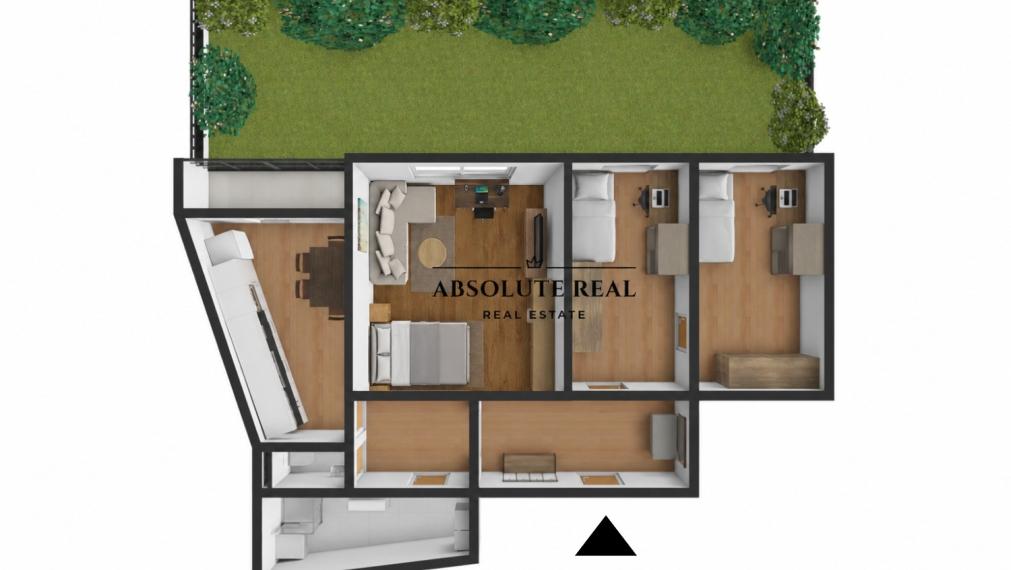 ABSOLUTE REAL / 3i byt, Bratislava – Karlova Ves, Ľ. Fullu, 67 m2, 2x loggia, predzáhradka 44 m2