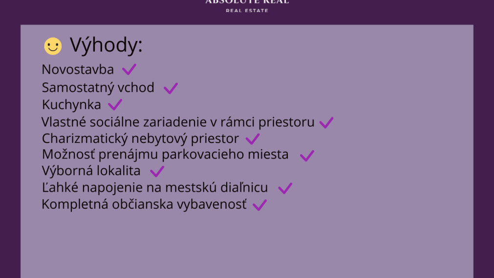 Pekný nebytový priestor v BA – Ružinove, Prešovská ulica, 48.5 m2, klimatizácia