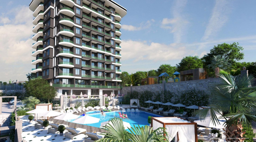 ABSOLUTE REAL / 2i apartmán 46 m2 pri mori, Turecko, Alanya, balkón