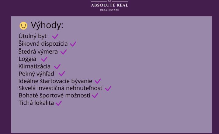 ABSOLUTE REAL / Pekný väčší 1i byt v BA – Ružinov, Vlčie Hrdlo, 41.6 m2, lodžia, klimatizácia - fotografia 21