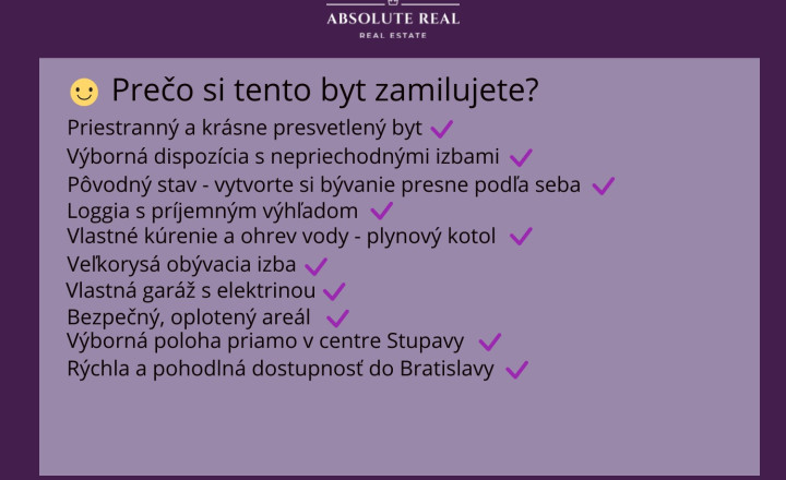 ABSOLUTE REAL / 3i byt s lodžiou Stupava, Školská ul., 72.3 m2, garáž, pivnica - fotografia 36