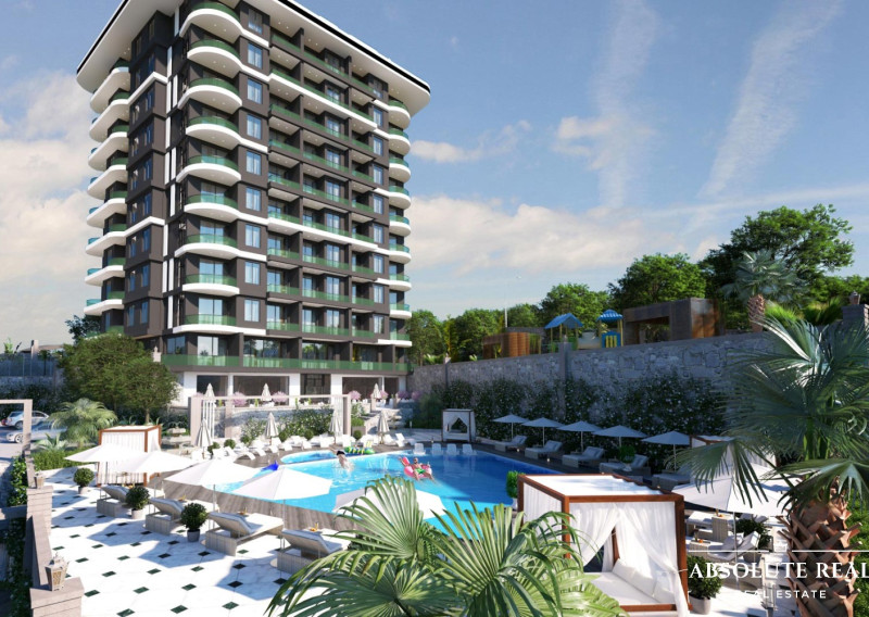 ABSOLUTE REAL / 2i apartmán 46 m2 pri mori, Turecko, Alanya, balkón